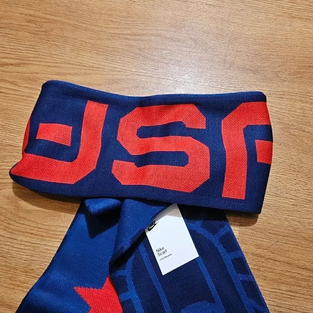 Nike Team USA Knit Scarf Unisex Blue Red White Eagle Star Logos Brand New